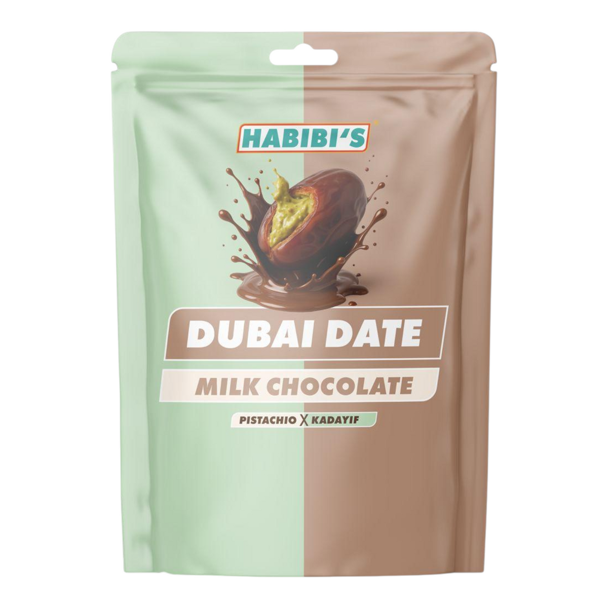 Habibi’s Dubai-dadelmjölkchoklad med pistage och kadayif 100g